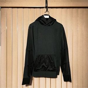 Express Black Hoodie with Contrast Fabrics - Athleisure Style Men’s Medium